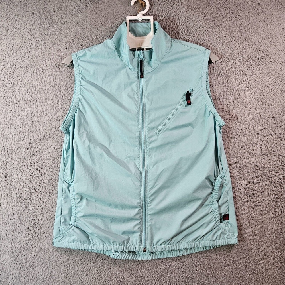 Woolrich Vest Women Medium Windbreaker Full Zip Poly Lightweight Light Green - M